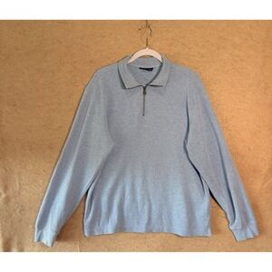 Rodd & Gunn Pullover Sweater Mens Sz L Blue 1/4 Zip Australian Cotton Logo